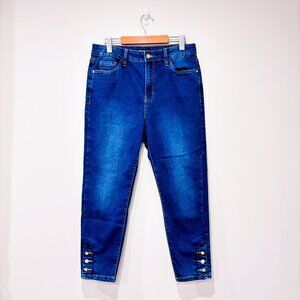 SUKO JEANS Blue Cropped Washed Denim Pants | Size 10 *